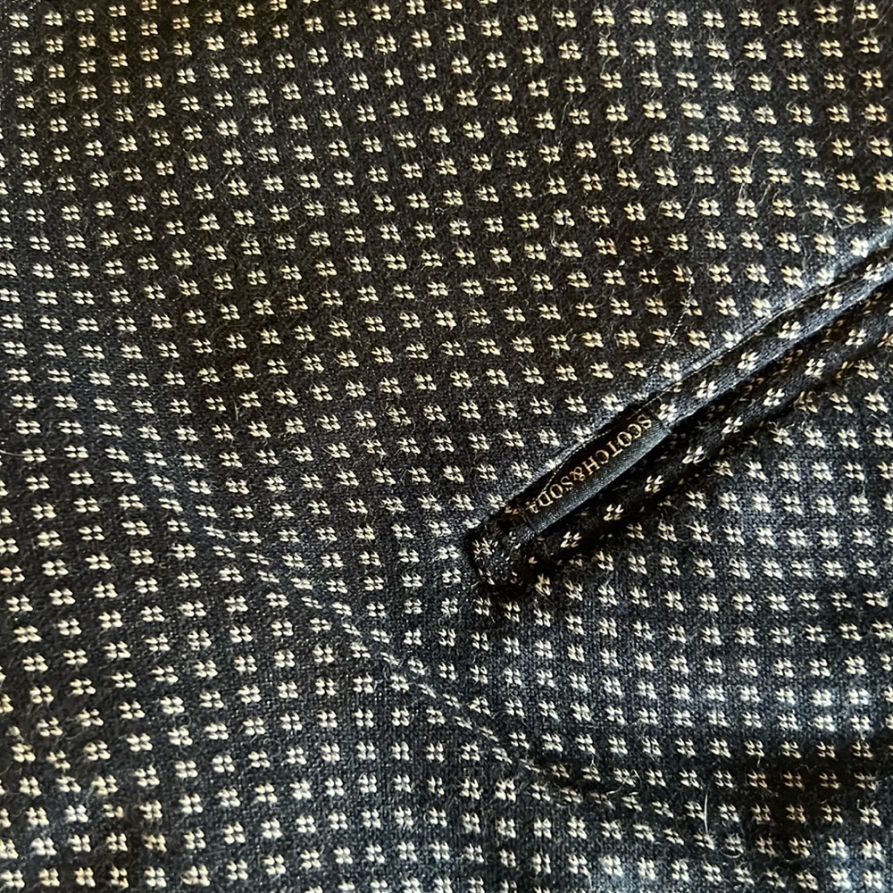 Scotch & Soda Mott Slim Pants Mens 32x32 Comfy Cotton Print Pants Navy Blue